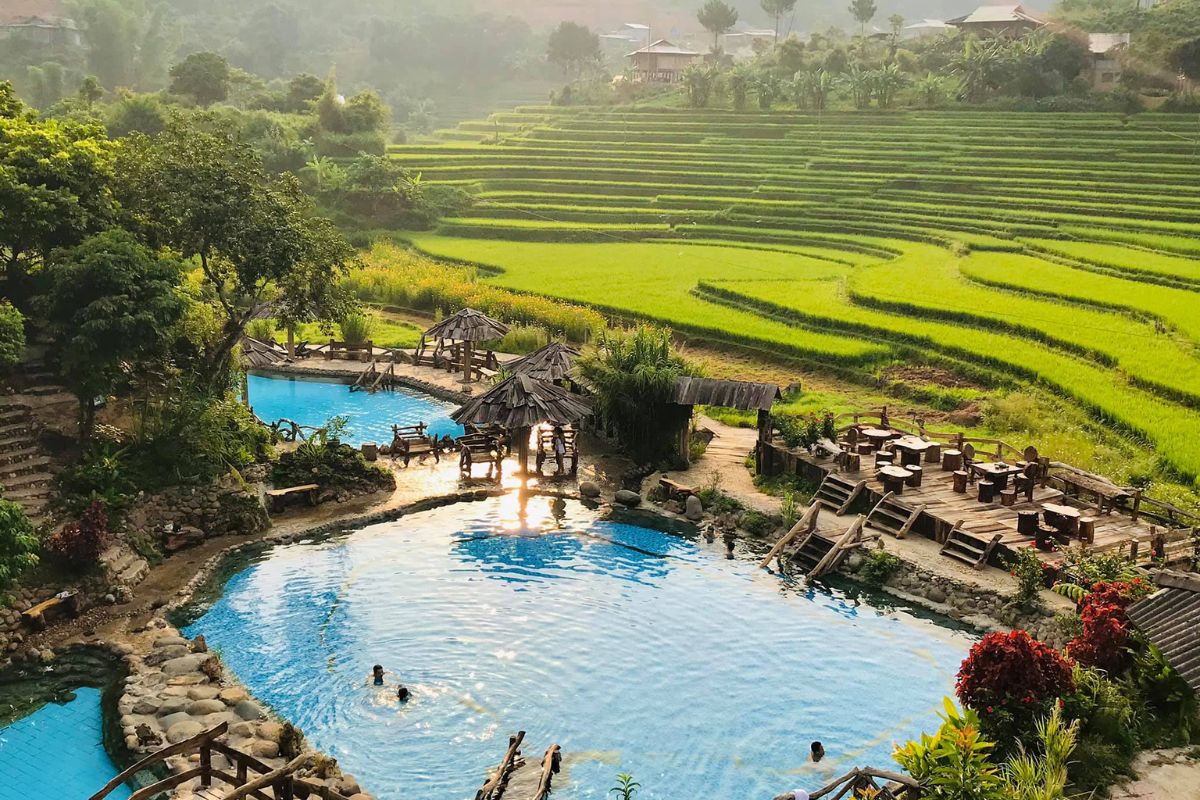 Trạm Tấu Hot Springs in Mu Cang Chai Vietnam